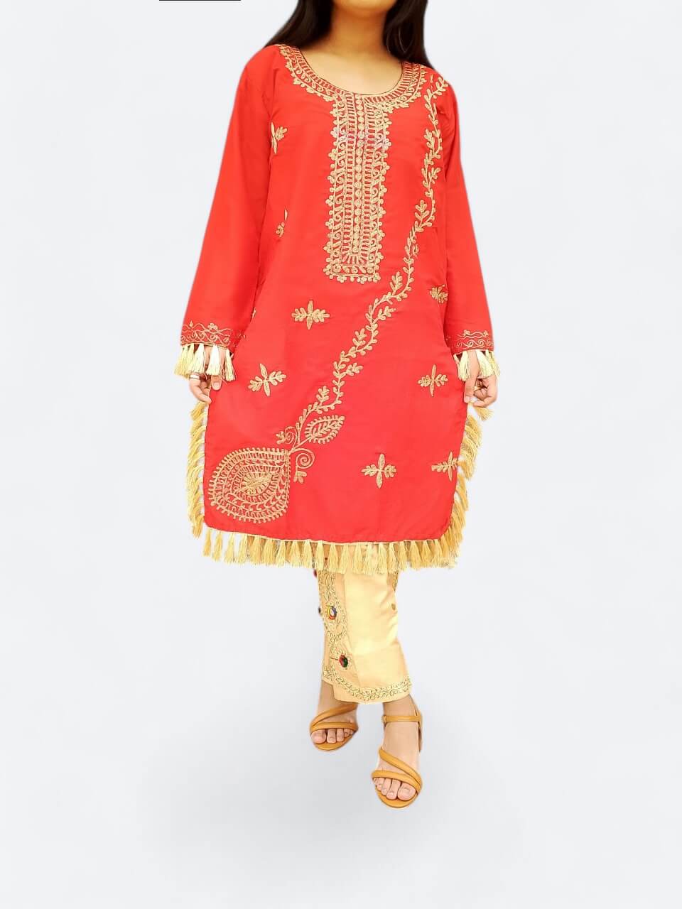 Premium Black Embroidered Shirt & Trouser Set for Women