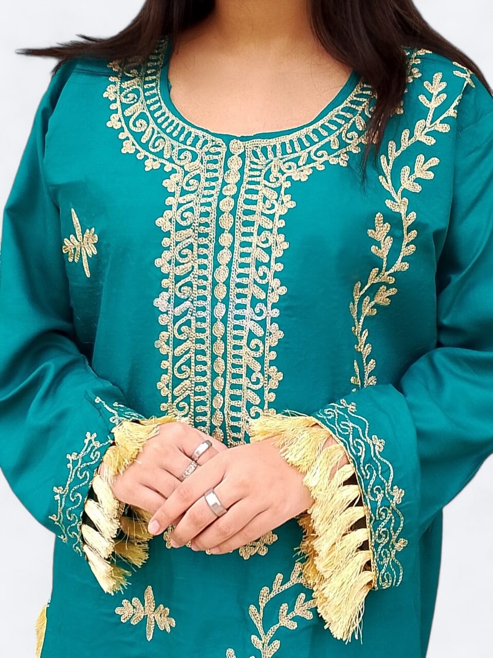 Premium Black Embroidered Shirt & Trouser Set for Women